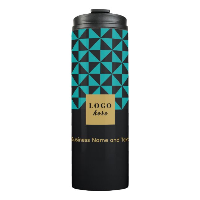 Bouteilles Isothermes Duo noir et turquoise - Logo d'affaires Tumbler th (Devant)