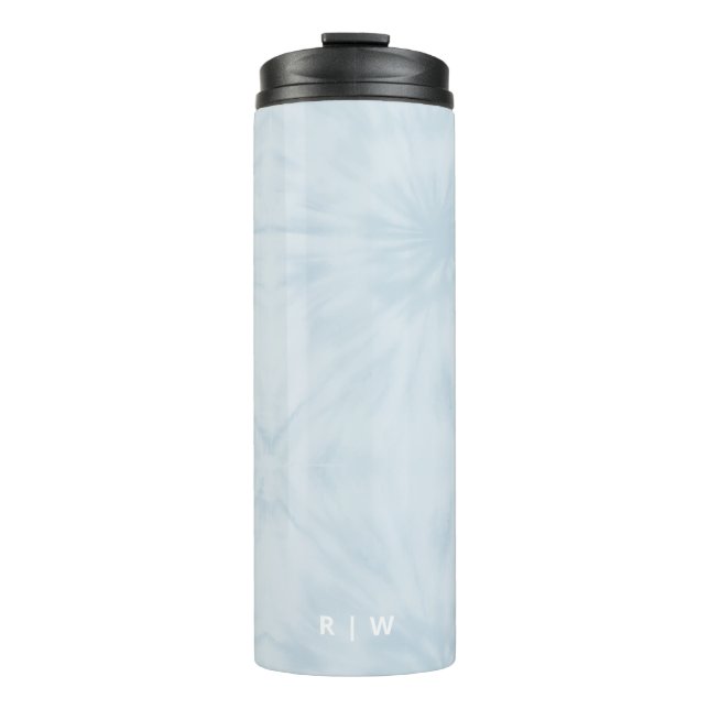 Bouteilles Isothermes Dye | Pastel Blue Modern Stylish Monogram (Devant)