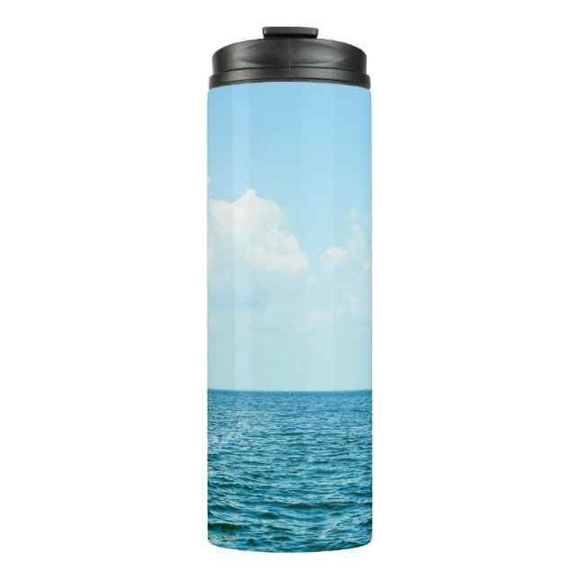 Bouteilles Isothermes Eau Océanique, Ciel bleu clair. (Devant)
