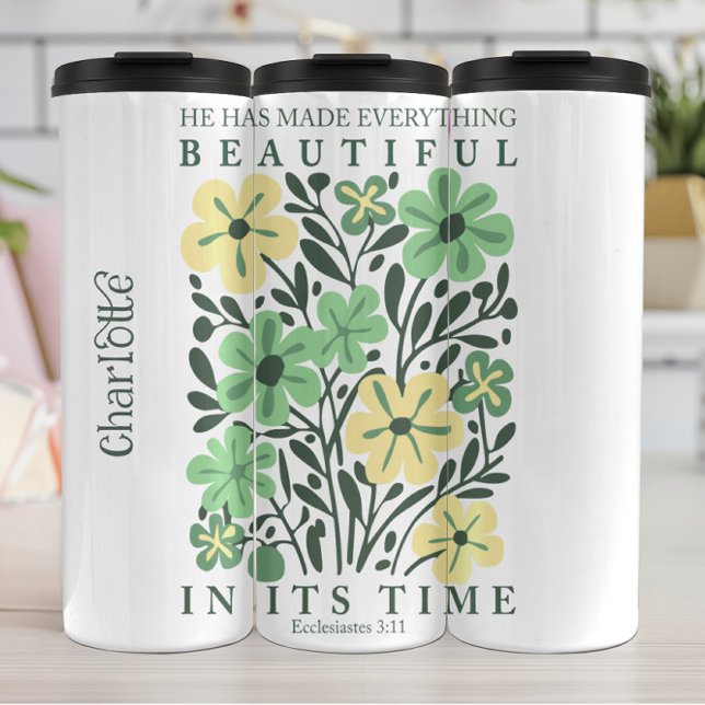 Bouteilles Isothermes Ecclesiastes Beau Design Floral (Créateur téléchargé)