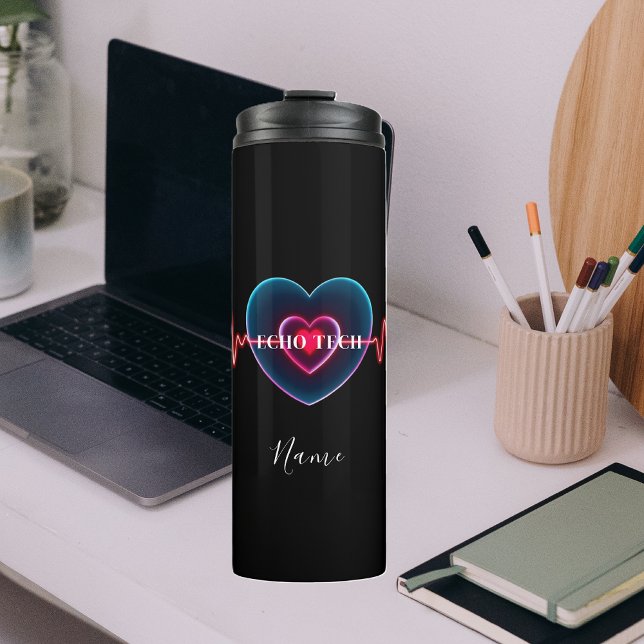 Bouteilles Isothermes Echo Tech | Battement de cœur | ECG (Echo Tech | Heartbeat | EKG Thermal Tumbler)