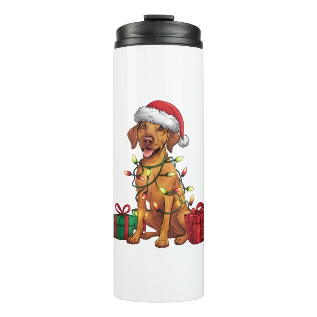 Bouteilles Isothermes Éclairage de Noël chapeau Rhodesian Ridgeback Chie (Devant)