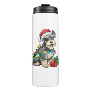 Bouteilles Isothermes Éclairage de Noël Chat Schnauzer Chien Chr standar
