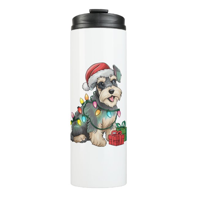 Bouteilles Isothermes Éclairage de Noël Chat Schnauzer Chien Chr standar (Devant)