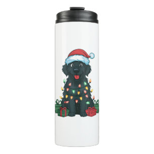 Bouteilles Isothermes Éclairage Noël Chapeau noir Golden Retriever Chien