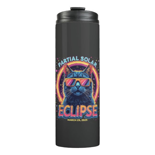 Bouteilles Isothermes Éclipse solaire partielle 2025 Cat Kitten (Devant)