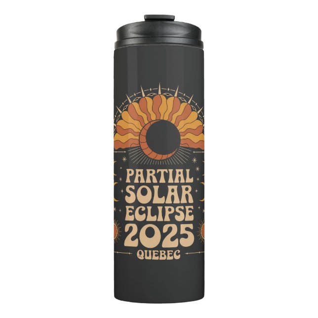 Bouteilles Isothermes Éclipse solaire partielle 2025 Québec Canada (Devant)