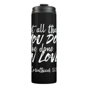 Bouteilles Isothermes Écriture d'Amour Inspirationnelle - 1 Corinthiens