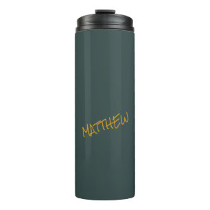 Bouteilles Isothermes Écriture en lettres or moderne vert foncé