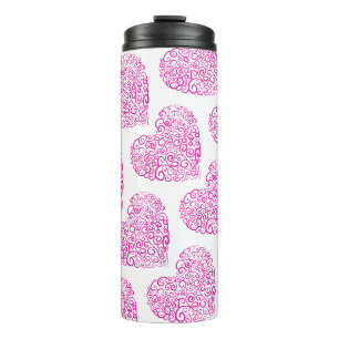 Bouteilles Isothermes Écriture spirale coeur rose pour la Saint Valentin