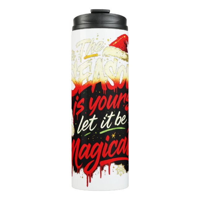 Bouteilles Isothermes Edgy Christmas Insulated Travel Mug Grunge Festive (Devant)