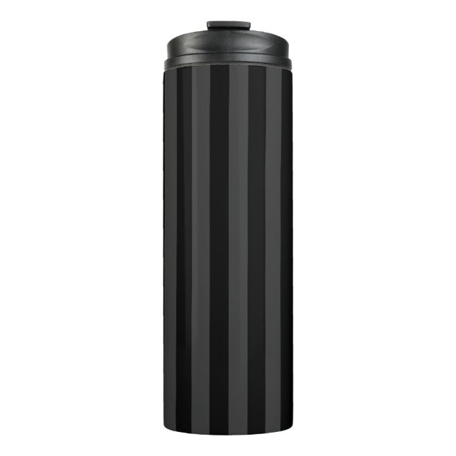 Bouteilles Isothermes Elagnat Black & Smoky Black Vertical Stripes (Devant)
