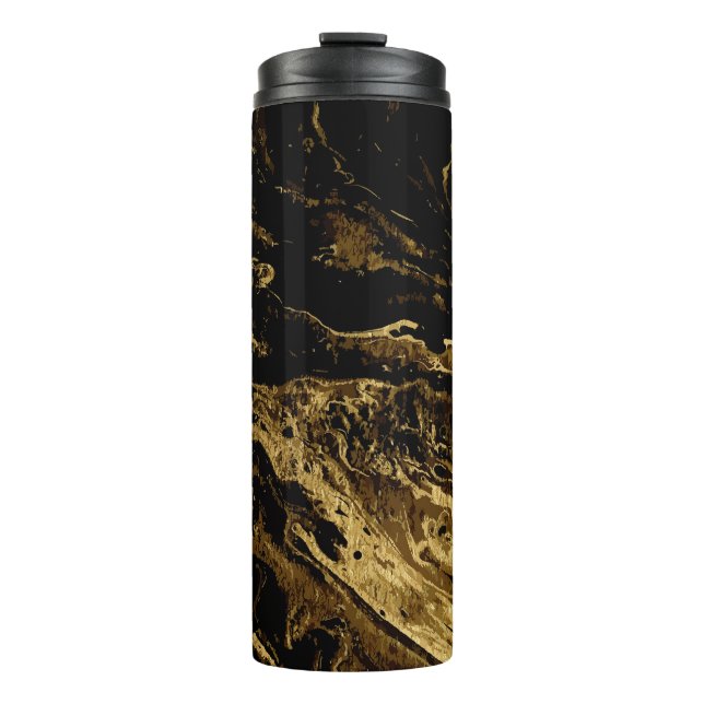 Bouteilles Isothermes Elégance dorée : La Magie splendide de Marbling (Devant)