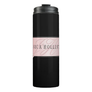 Bouteilles Isothermes Elégant Blush Faux Rose Gold   Nom et initiales