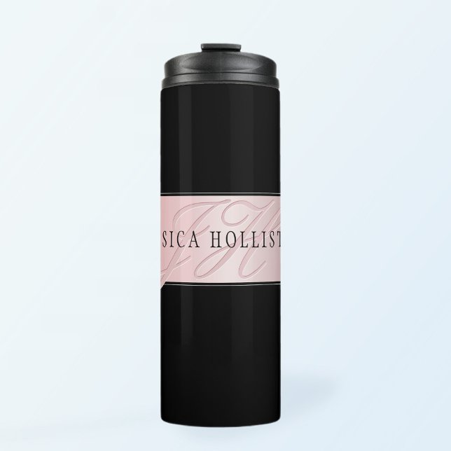 Bouteilles Isothermes Elégant Blush Faux Rose Gold | Nom et initiales (Créateur téléchargé)