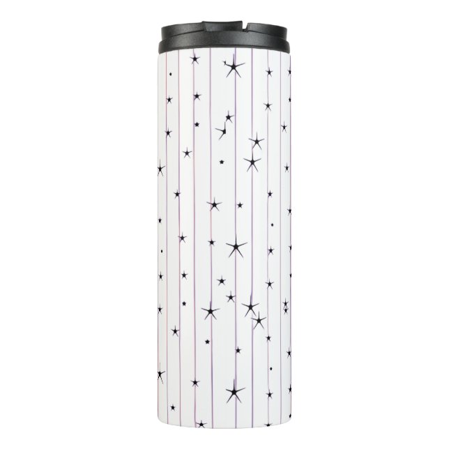 Bouteilles Isothermes Élégant Céleste Étoiles & Rayures Isolées Blanc (Dos)