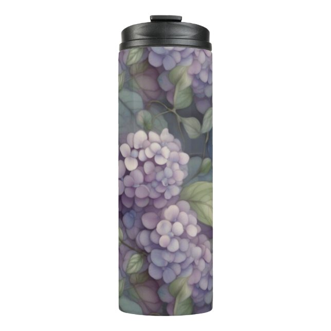 Bouteilles Isothermes Elégant chic pourpre pourpre chic aquarelle fleuri (Devant)