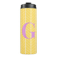 Élégant Herringbone jaune Chevron ZigZag Monogramm