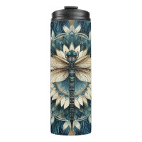 Elégant Mandala de libellule bleu et blanc