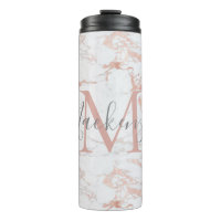 Élégant marbre et Rose or monogramme