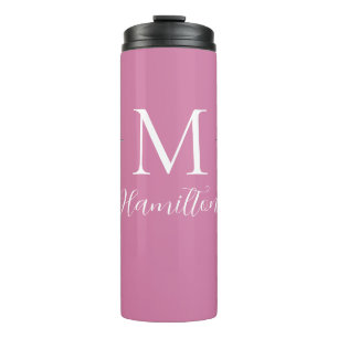 Bouteilles Isothermes Élégant minimaliste rose profond Nom