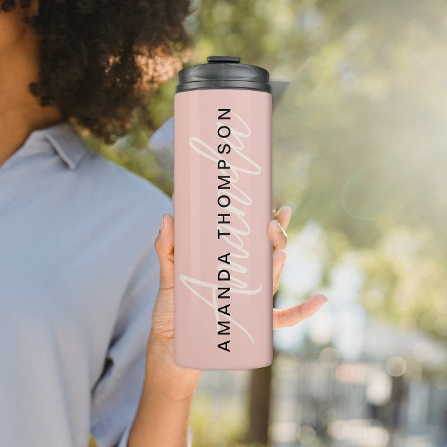 Bouteilles Isothermes Élégant Moderne Personnalisé Avec Le Nom Monogramm (Créateur téléchargé)