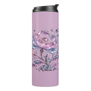 Bouteilles Isothermes Élégant motif botanique rose poussiéreux
