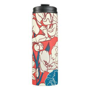 Bouteilles Isothermes Elégant motif floral dessiné à la main, fleurs du