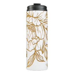Bouteilles Isothermes Élégant Motif Flower personnalisé monogramme tumbl