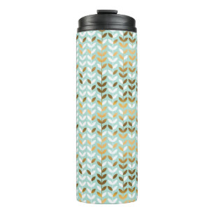 Bouteilles Isothermes Élégant Motif Gold Green Leaf