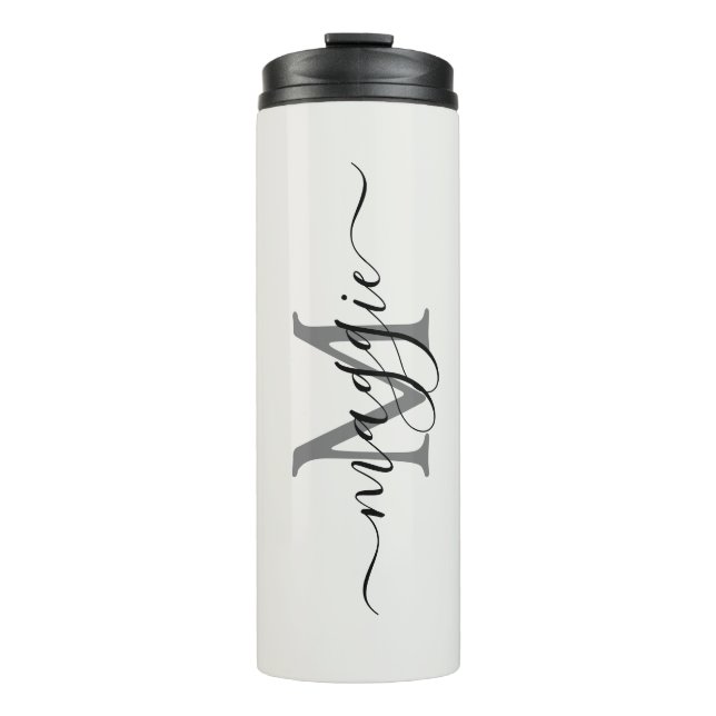 Bouteilles Isothermes Élégant Personnalisé Initiale & Nom Voyage Mug (Devant)