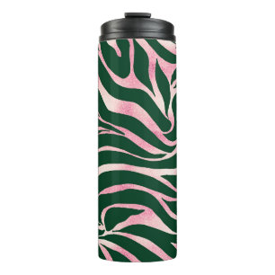 Bouteilles Isothermes Elégant Rose vert Parties scintillant or Zebra
