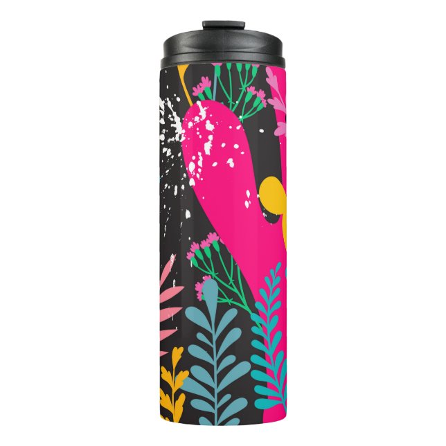 Bouteilles Isothermes elegant seamless pattern with abstract leaves and  (Devant)
