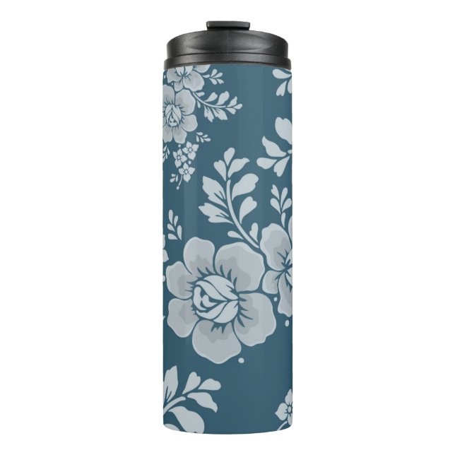 Bouteilles Isothermes Elegant Vintage Blue Flower Pattern (Devant)