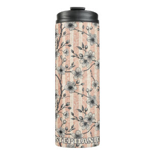 Bouteilles Isothermes Elégante Fleur de Cerise Sakura - Rose & Blanc