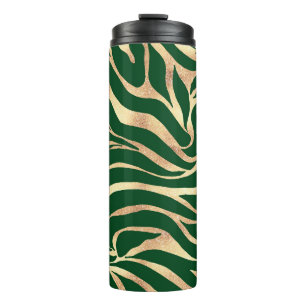 Bouteilles Isothermes Elégante Parties scintillant d'or Zebra Green Pos