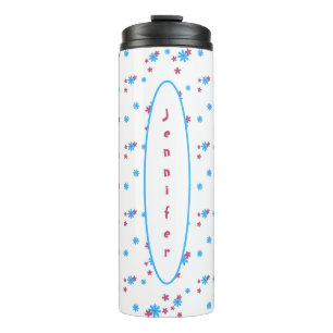 Bouteilles Isothermes Elégante tendance moderne fille Modèle bleu blanc
