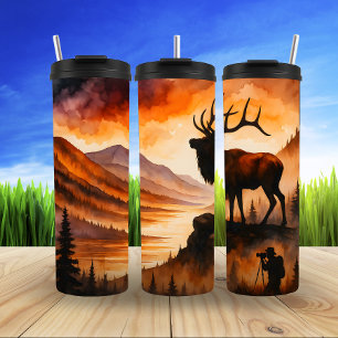 Bouteilles Isothermes Elk couché de soleil, Majesté de montagne