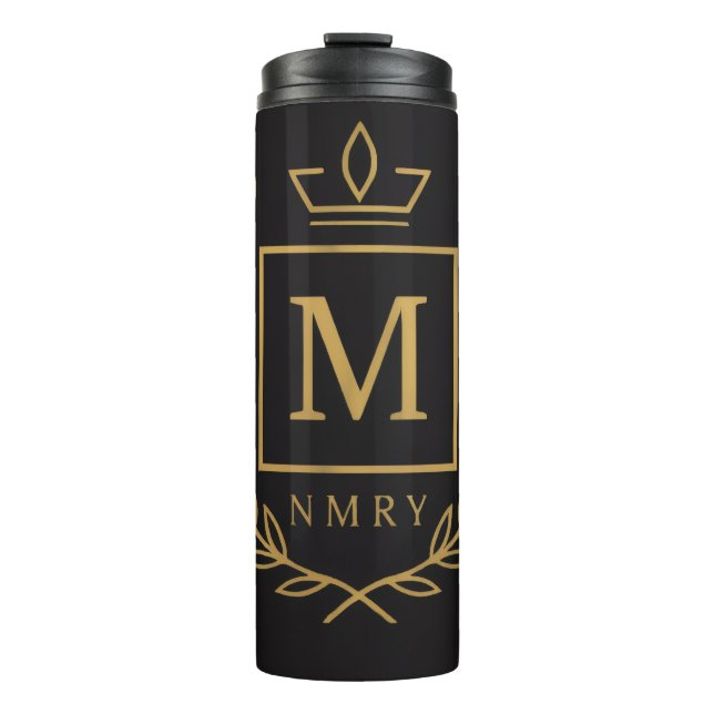 Bouteilles Isothermes "Emblème Royal NMKY – Monogramme M Crest Design" (Devant)