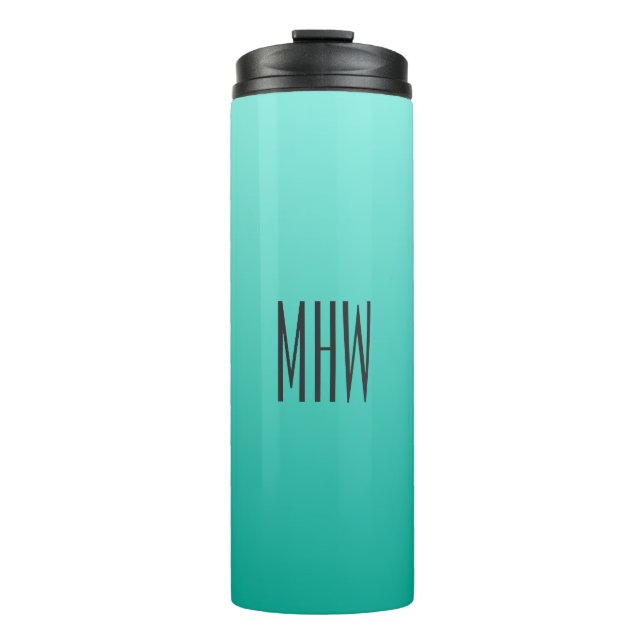 Bouteilles Isothermes Emerald Gradient monogramme personnalisé tumbler (Devant)