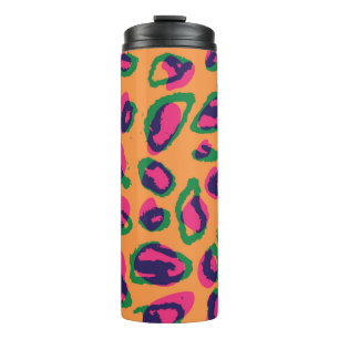 Bouteilles Isothermes Empreinte de léopard, Motif animal coloré.
