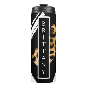 Bouteilles Isothermes Empreinte de léopard, Pois noirs et blancs, rayure