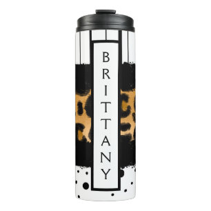 Bouteilles Isothermes Empreinte de léopard, Pois noirs et blancs, rayure