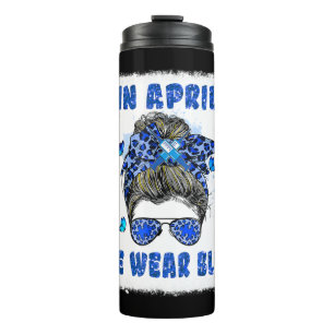 Bouteilles Isothermes En Avril Nous Portons Bleu Messy Bun Nurse Autism