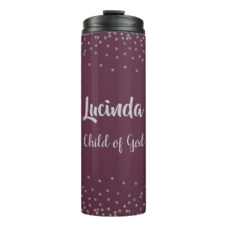 Bouteilles Isothermes Enfant chrétien personnalisé de Dieu Faux Diamonds