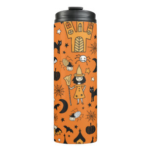 Bouteilles Isothermes Enfants arrière - plan d'Halloween. Patch vintage