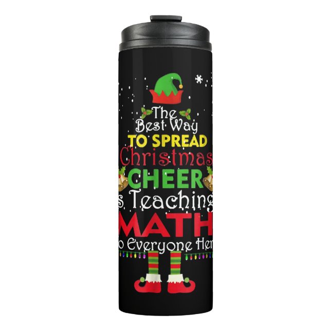 Bouteilles Isothermes Enseignant Math Noël Chemise Elfe Noël Cheval (Devant)