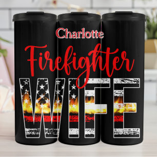 Bouteilles Isothermes Épouse de pompier flammes ligne mince