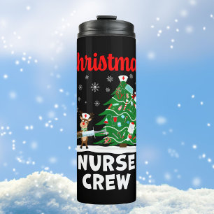 Bouteilles Isothermes Équipage de l'infirmière de Noël avec Père Noël et