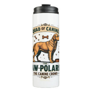 Bouteilles Isothermes Équipe de Canidés Graphique Vintage de Chien avec 